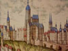 Prague Castle - The reproduction of a coloured copperplate about the year 1595.